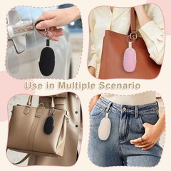 Playexen 2 PCS Chapstick Holder Keychain Bag, Corduroy Travel Lip Beige+Pink