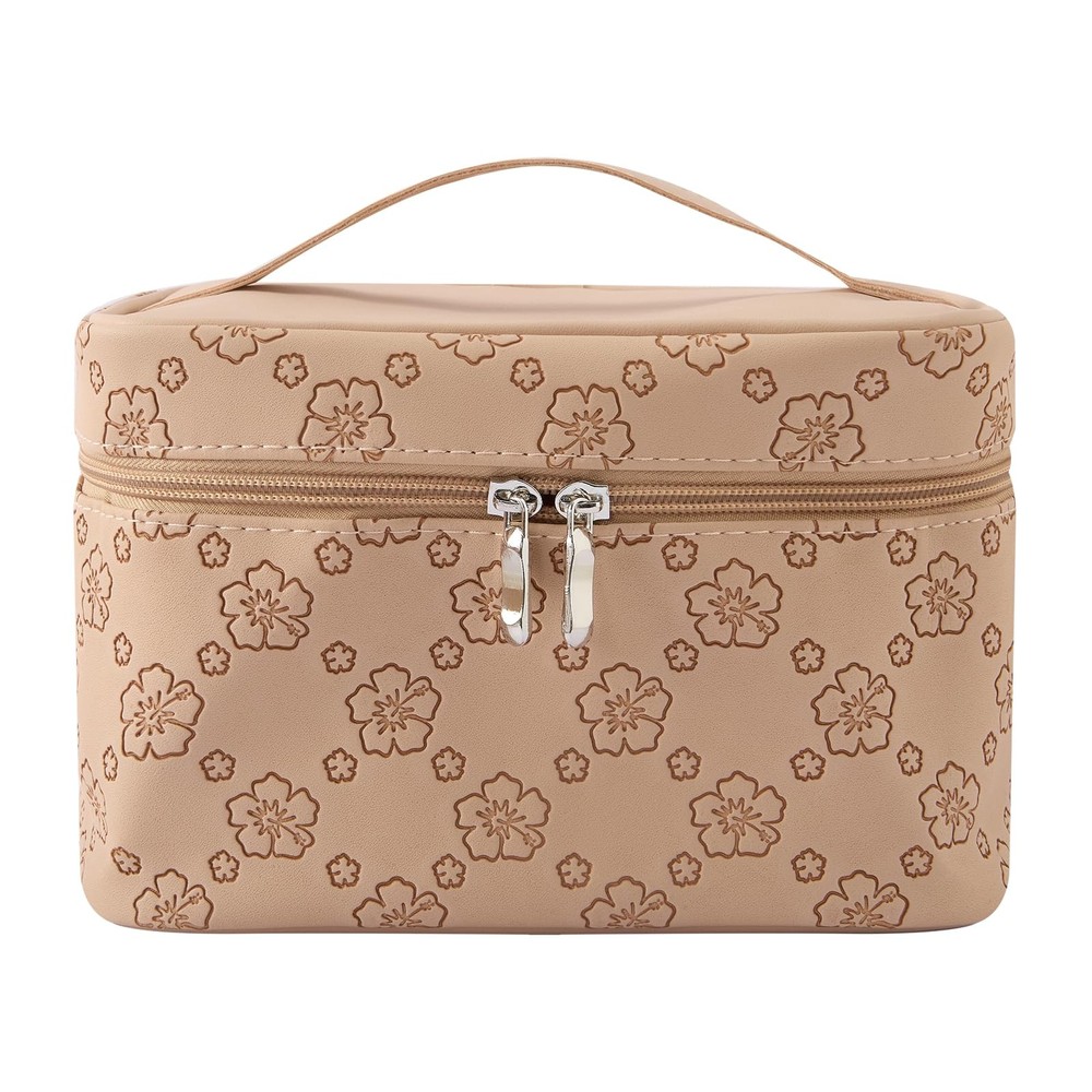Cozomga Brown PU leather Stylish Retro Makeup Cosmetic Toiletry light brow