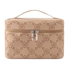 Cozomga Brown PU leather Stylish Retro Makeup Cosmetic Toiletry light brow