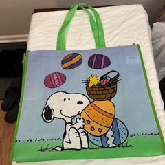 Peanuts Snoopy Easter🐇 XL Reusable Tote/Shopping/Gift Bag Free Shipping!