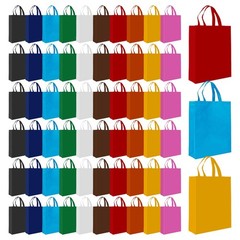 60 Pack Non Woven Tote Bags, 14 x 10 Inch Reusable Grocery Bags with Handles,…