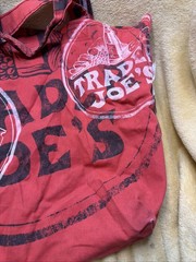 Vintage Trader Joe’s Made in USA Red Canvas Cheese Wine And Bread Tote Bag