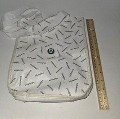 Lululemon Small white and green Logo Reusable Shopping Bag Lot Of 2