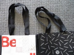 Lululemon Reusable Shopping Tote Bags (4) Small Totes Different Designs (G)