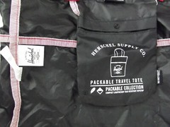 Herschel Reuseable Packable Tote Bag Los Angeles Red Handle