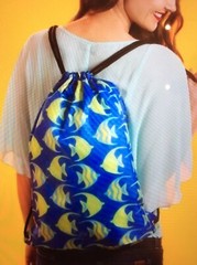 NWT EnV Bags SUGAR SKULLS Drawstring Backpack Reusable Grocery Bag Beach Bag
