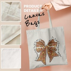 Gingerbread Bow Christmas Canvas Tote for , Its the Most Wonderful Time of th…