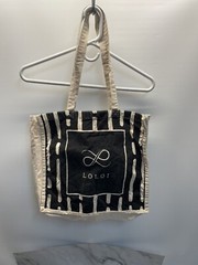 LOLOI Canvas Jute Eco Shopping Universal Tote Grocery, Beach Bag, Books