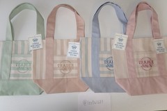 Trader Joe’s Striped Mini Multicolor Canvas Tote Bags (Set of 4)