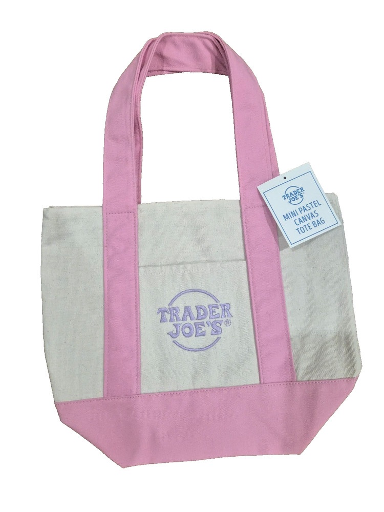 BRAND NEW – Trader Joe’s PASTEL Mini Tote Bags (PINK) for Easter gift