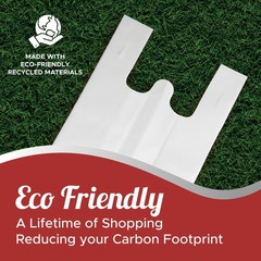Simply Cool 450 Pack White Reusable Eco-Friendly Grocery T-Shirt Shopping Bag…
