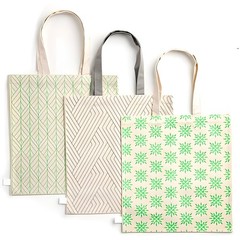 3 Pack Reusable Organic Cotton Canvas Tote Bags Heavy Duty Grocery Shopping Bag
