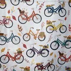 BIKES Bicycles 🚴 in FALL 🍁Multicolor Reusable Tote Shopping Bag Collectible