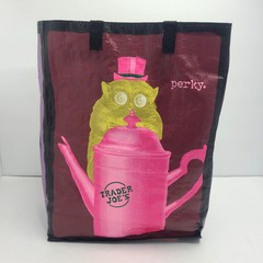 Trader Joe’s Who? Perky Owl Uni-corny Reusable Tote Bag 6 gallon