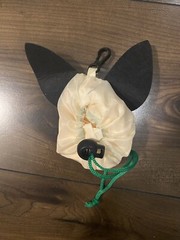 Dog Head Reusable Foldable Shopping Bag Tote Bag Charm Key Fob New