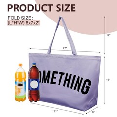 Large Canvas Tote Bag – Extra Large Shopping Bag for Women Beach Totes Bags R…