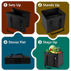 Bolsas de la compra reutilizables, plegables, resistentes y grandes con asas