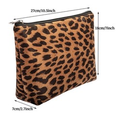 AGBIADD Leopard Print Makeup Bags, 3 Pieces, Large Capacity, Soft, Brown