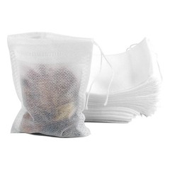 100 Pack Drawstring Bags, Disposable Small Mesh Bags 2.4 x 3.1 Inches, White