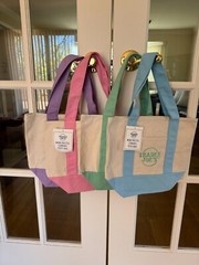 Trader Joe’s Mini Pastel Canvas Tote Bag Set Of 4 Colors 2025 (New With Tag)