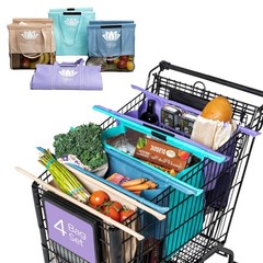 Reusable Shopping Bags 4-Pack – Foldable Insulated Grocery Totes, Egg/Wine Holde