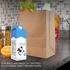 Versatile 70 Count Brown Paper Bags, Ideal for Deli, Restaurant, or Retail Use