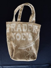 Trader Joe’s Rare Double Handle Canvas Logo Tan Tote Bag