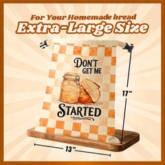 XL Beeswax Bread Bags for Homemade Sourdough Bread, 2 17×13 Inch, Multi-color