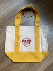 New Trader Joe’s Limited Edition Holiday 2025 Mini Canvas Tote Bag Yellow