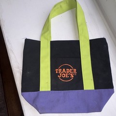 Trader Joe’s Tote Bag Black, Green, Purple trick or treat mini canvas.
