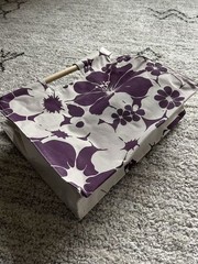 Brand New Floral Canvas Tote Bag with Wooden Handles Gift 1 Kid Book