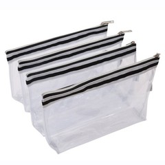 Augbunny Multi-purpose Waterproof Clear Vinyl Zippered Toiletry Large,