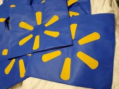 5 Lot Lg Rare Purple? New Walmart Reusable Shopping Bags 18″x16.5 x 6.5″ Reverse