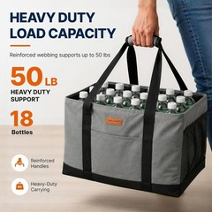 Extra Large Foldable Grocery Tote Bag With Handles for Storage, Picnics, Beac…