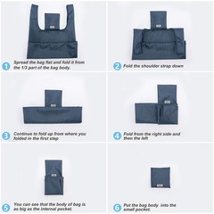 Large Reusable Bags Shopping Washable Foldable 6 Pack Large, Gray