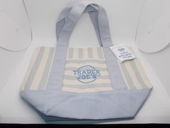 Trader Joes Mini Canvas Tote in Striped Blue 2026 NEW
