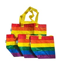 IKEA Lot of 4 Storstomma Small Rainbow Reusable Shopping Totes LGBTQ 404.848.35