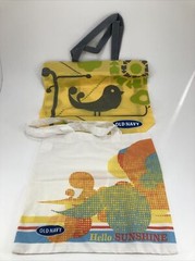 Old Navy Hello Sunshine & Bird Shopping Tote Bags LOT OF 2