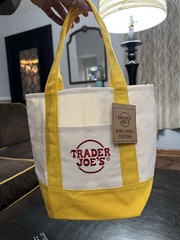 Trader Joe’s – Mini Canvas Tote Bag – Yellow – Holiday 2025 – Limited Edition