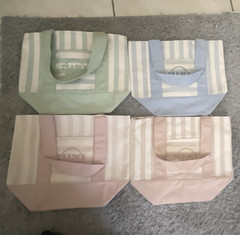 Trader Joe’s Reusable Striped Tote Bags Set of 4 Multicolor 13x6x11 in