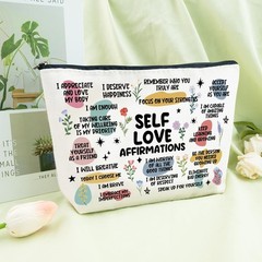 Sugchairo Self Love Gifts Positive Affirmations Makeup Bag White