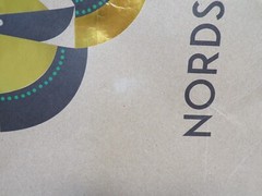 3 NORDSTROM CHRISTMAS THEME LARGE HOLIDAY BROWN PAPER GIFT BAGS WITH HANDLES