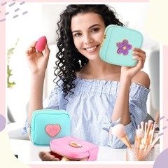Sumind 12 Pcs Preppy Patch Makeup Bag Bulk Cute Mini Pouch multicolored