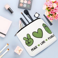 NUMJAW Pickles Small Makeup Bag,Pickle Gifts for Pickle Lovers,Peace white