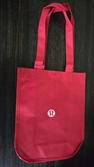 Lululemon Red Foldable Non-woven Reusable Shopping Bag Modern Solid