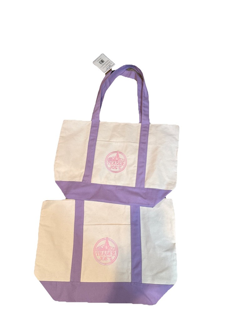 Trader Joe’s Canvas Tote Bag Bundle – Limited Edition Lavender (2 Pack)