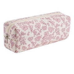 JOVAKIT Small Quilted Makeup Bag Cosmetic for Women, Floral Pink