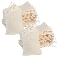 Tayfremn 100Pcs Cotton Drawstring Bags, 4×6 Inch (Pack of 100), Natural Color