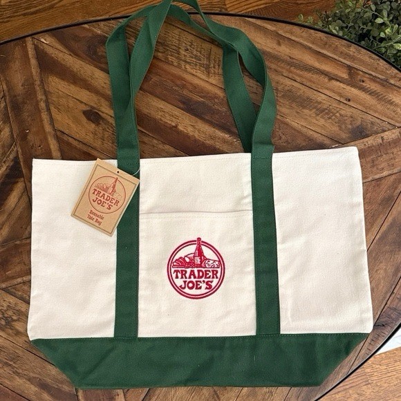 NWT- Trader Joe’s Large Canvas Tote Bag (ONE BAG, CHOOSE COLOR)
