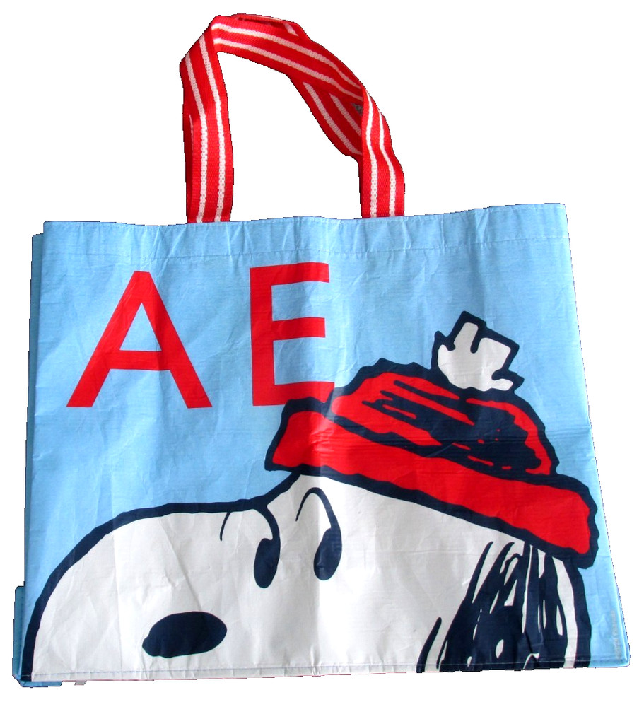 American Eagle Snoopy Peanuts Market Tote Bag Reusable 19.5X6X16 Large